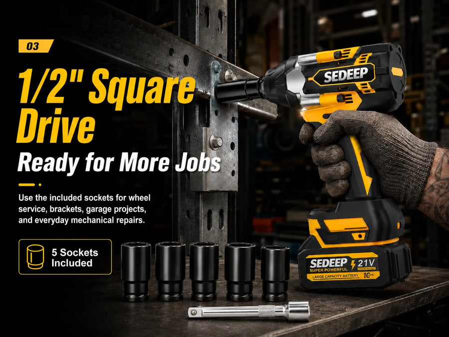 1/2" Square Drive, Ready for More Jobs