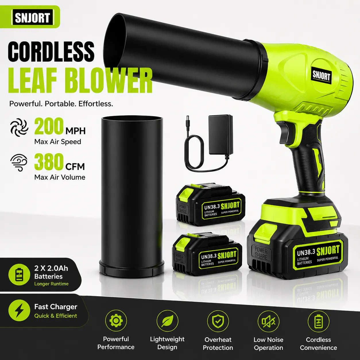 SEDEEP Cordless Leaf Blower Kit | High-Speed Handheld
