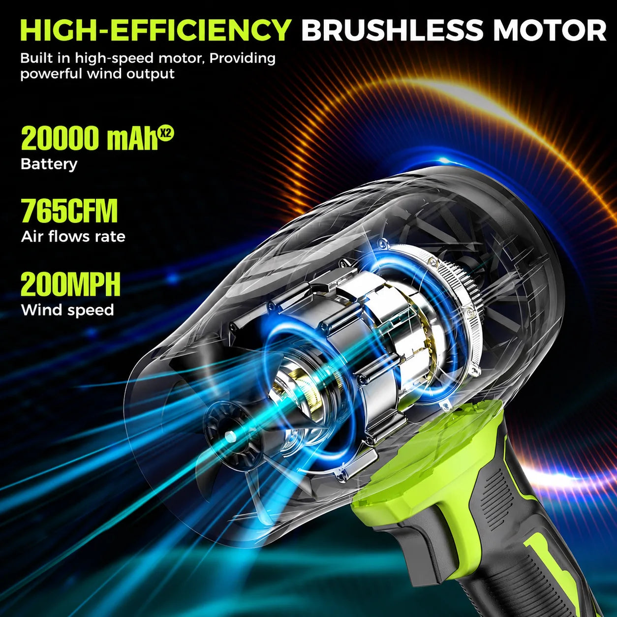 SEDEEP Cordless Leaf Blower Kit | High-Speed Handheld