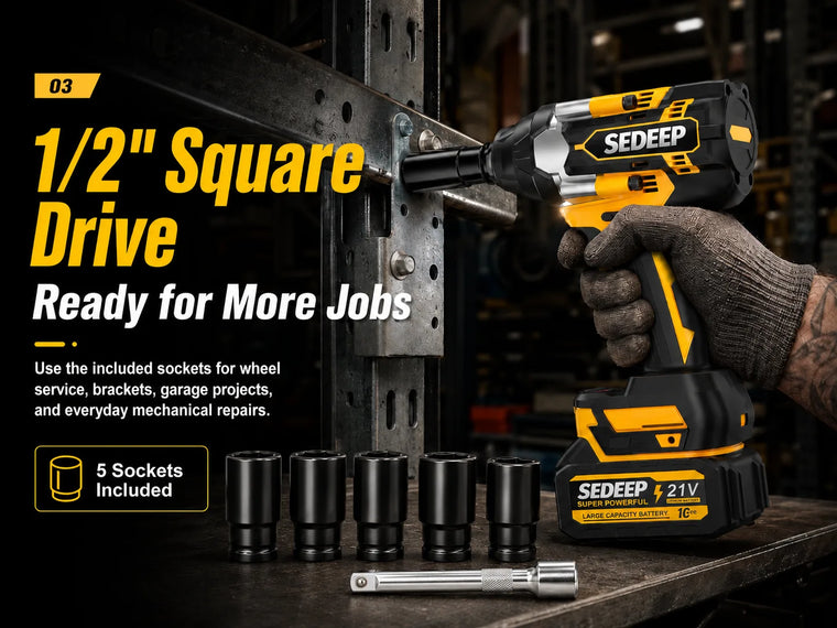 1/2" Square Drive, Ready for More Jobs